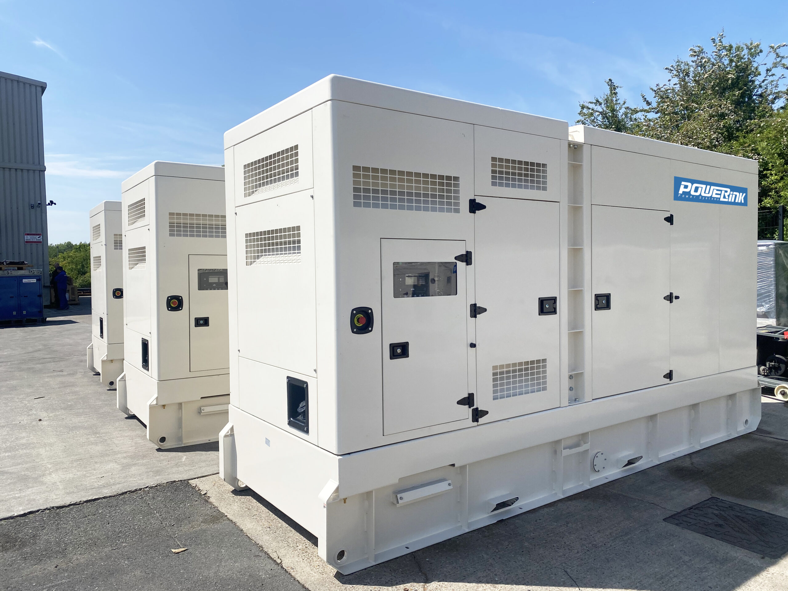 Used diesel generator being inspected for resale